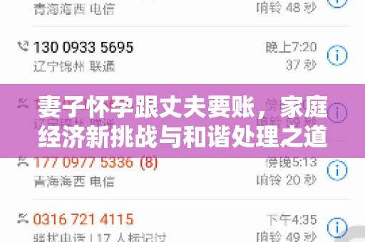 妻子怀孕跟丈夫要账，家庭经济新挑战与和谐处理之道