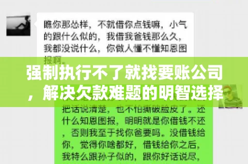 强制执行不了就找要账公司，解决欠款难题的明智选择