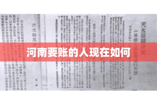 河南要账的人现在如何
