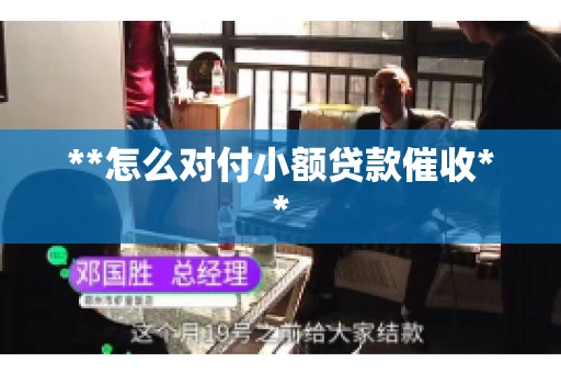 **怎么对付小额贷款催收**