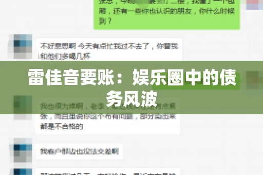 雷佳音要账：娱乐圈中的债务风波
