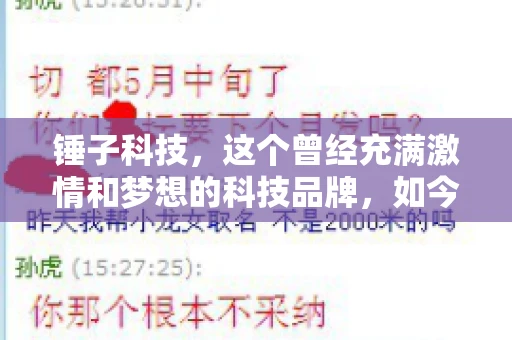 锤子科技，这个曾经充满激情和梦想的科技品牌，如今却陷入了要账的困境。今天，我们就来聊聊锤子科技要账的那些事儿。