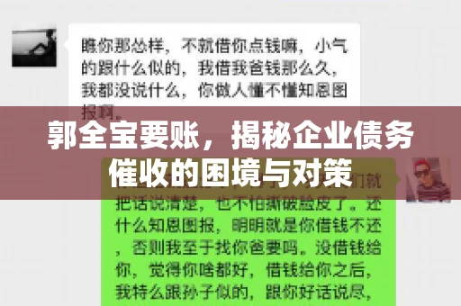 郭全宝要账，揭秘企业债务催收的困境与对策