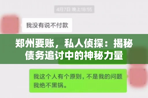 郑州要账，私人侦探：揭秘债务追讨中的神秘力量
