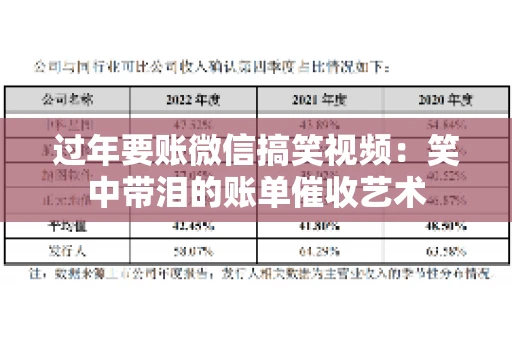 过年要账微信搞笑视频：笑中带泪的账单催收艺术